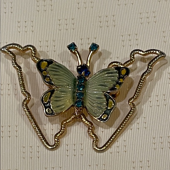 Warner Jewelry - 08.20.25_36 Vintage Warner Elegant Butterfly Enameled & Rhinestone Brooch